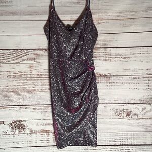 Windsor Glittering Silver and Pink Mini Dress